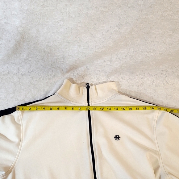 Nautica Men's White Zipper Jacket with Blue Stripes Size M - Picture 12 of 16